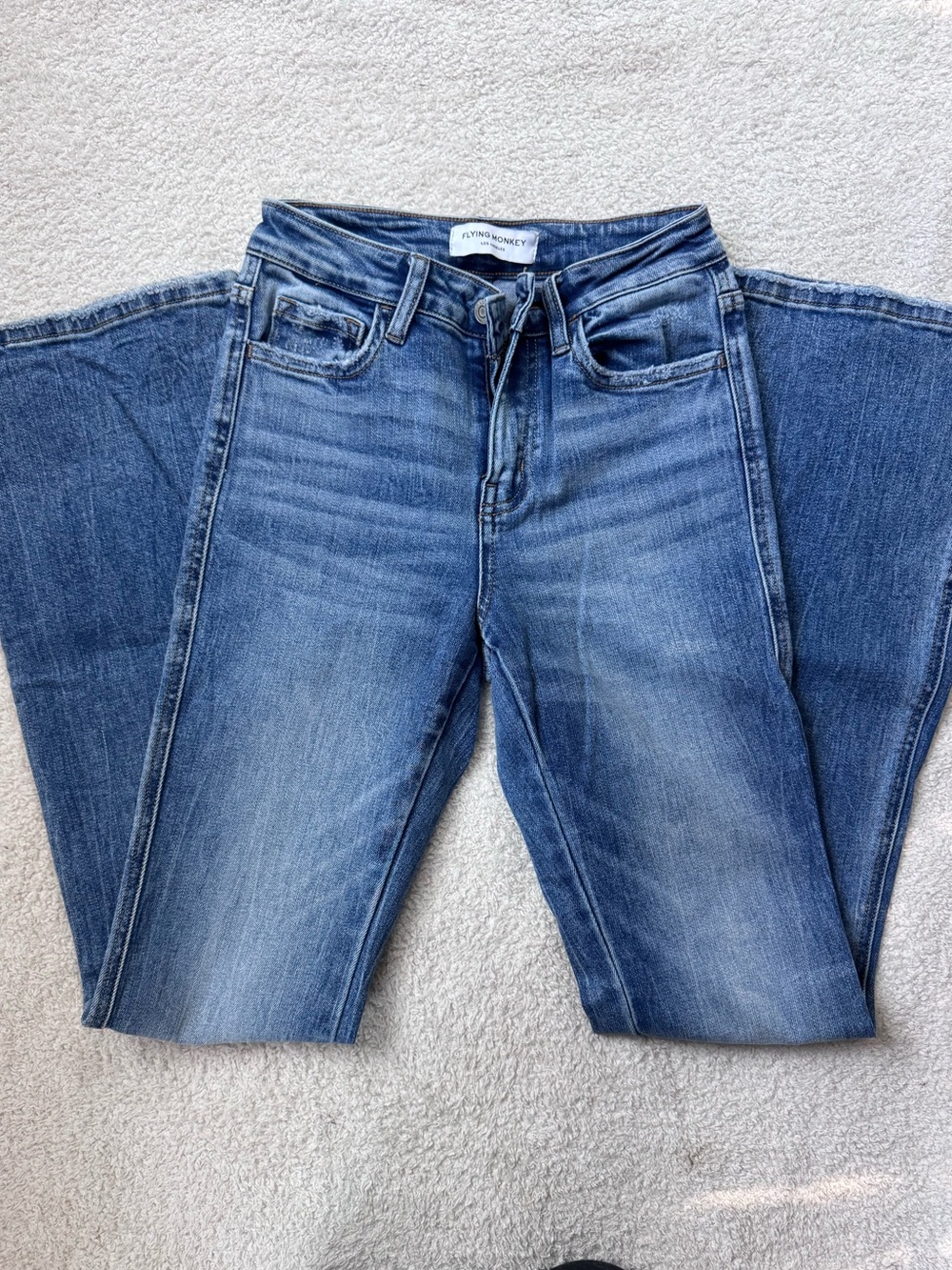 Flying Monkey Women's Bootcut Jeans in Medium Blue Wash